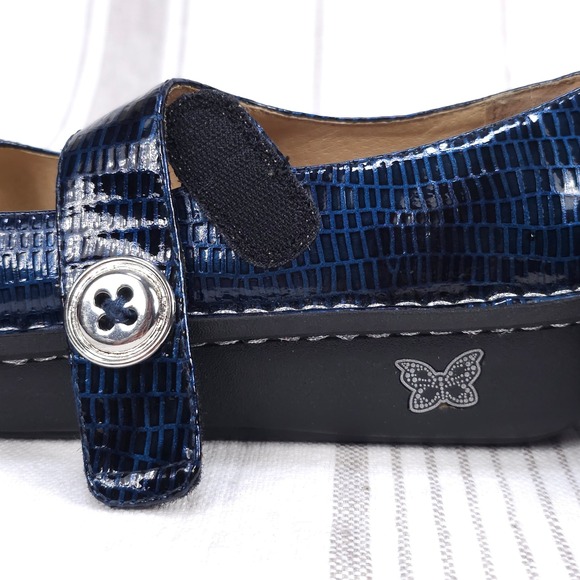 Alegria Paloma Mary Jane Flats Womens EU 38 US 7.5-8 Blue Leather Comfort Ergo - Picture 7 of 12